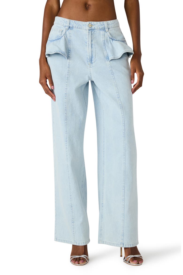 Chlo Flounce Detail Jeans, Main, color, SULPHUR SPRING