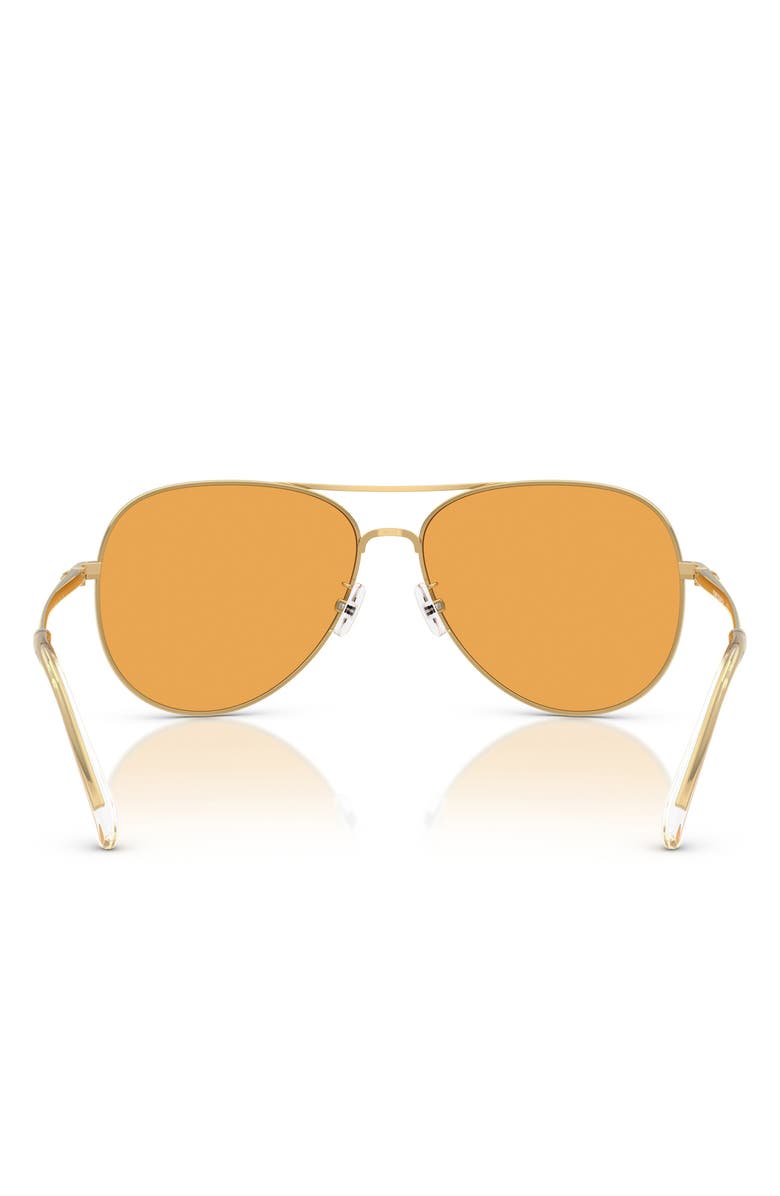 Tory Burch 60mm Pilot Sunglasses, Alternate, color, Yellow Gold / Orange