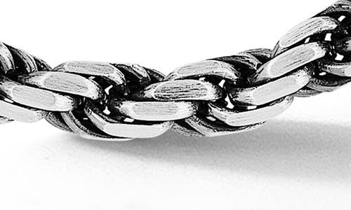 Yield Of Men 5mm Oxidized Rope Chain Necklace In Silver