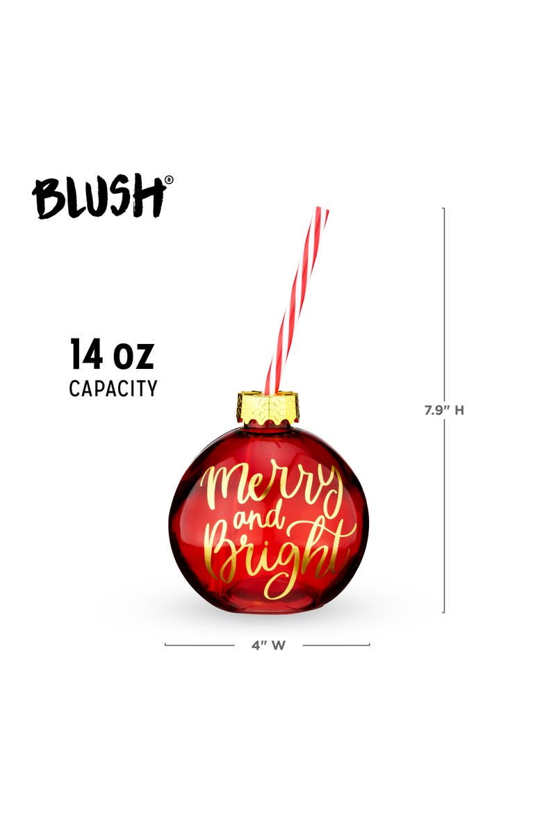 BLUSH Red Ornament Drink Tumbler Blush, Alternate, color, Red