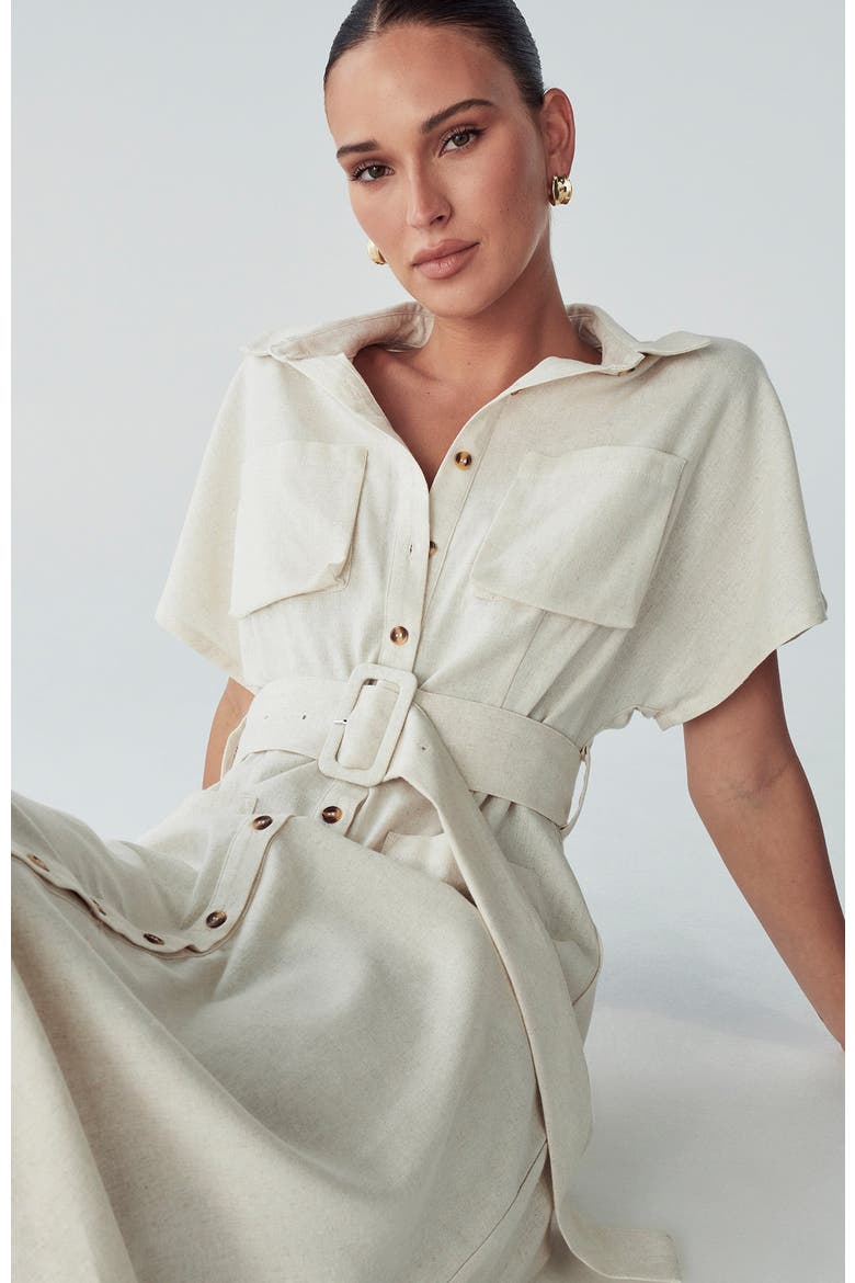 Zel Midi Dress, Alternate, color, Natural
