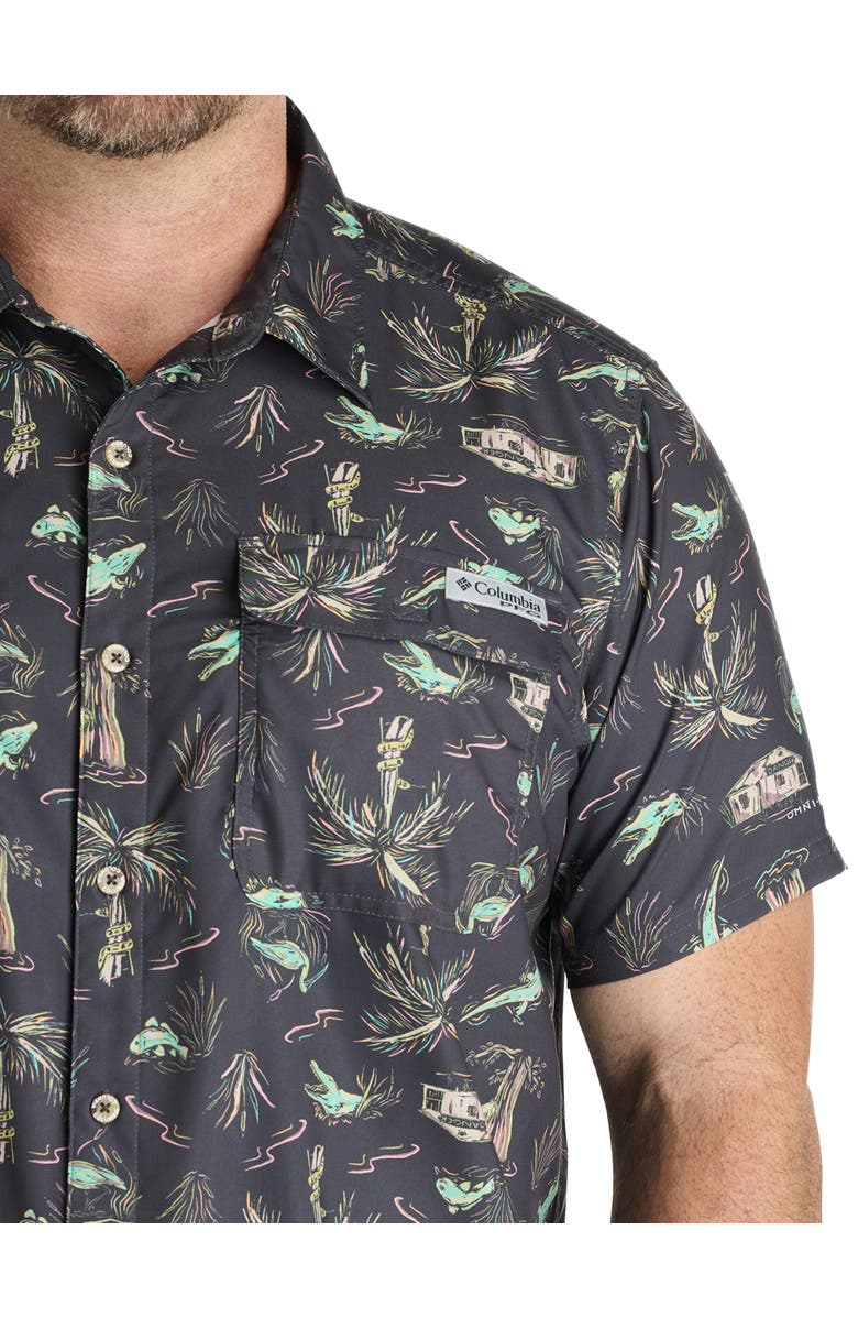 Columbia Big & Tall PFG Uncharted Sport Shirt, Alternate, color, Shark Everglades