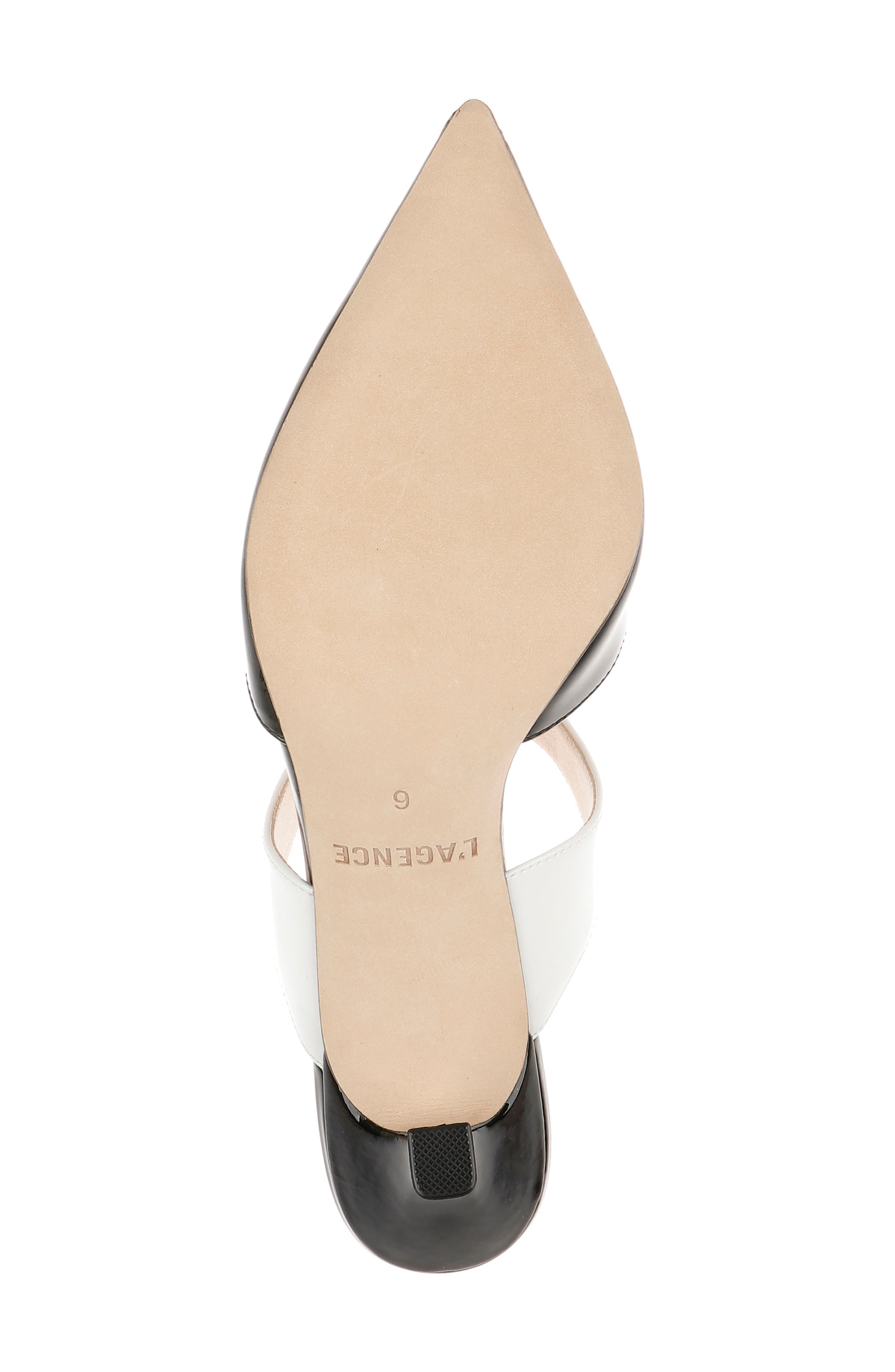 L
AGENCE Bayonne Pointed Toe Pump, Alternate, color, Black/ White