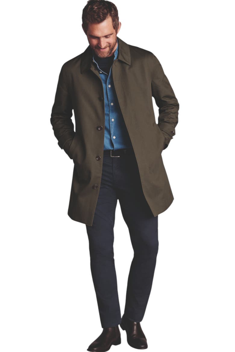 Waterproof Cotton Raincoat, Alternate, color, Olive Green