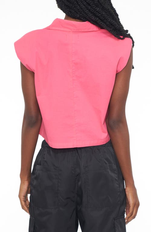Pistola Liam Sleeveless Button Down Shirt In Pink Punch In Pink Punch