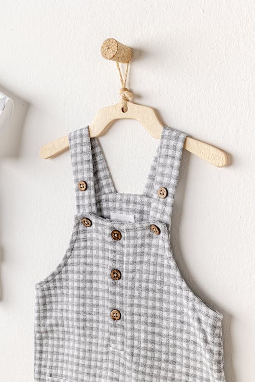 Shop Andy Wawa Little King Gingham Jumpsuit Set In Grey