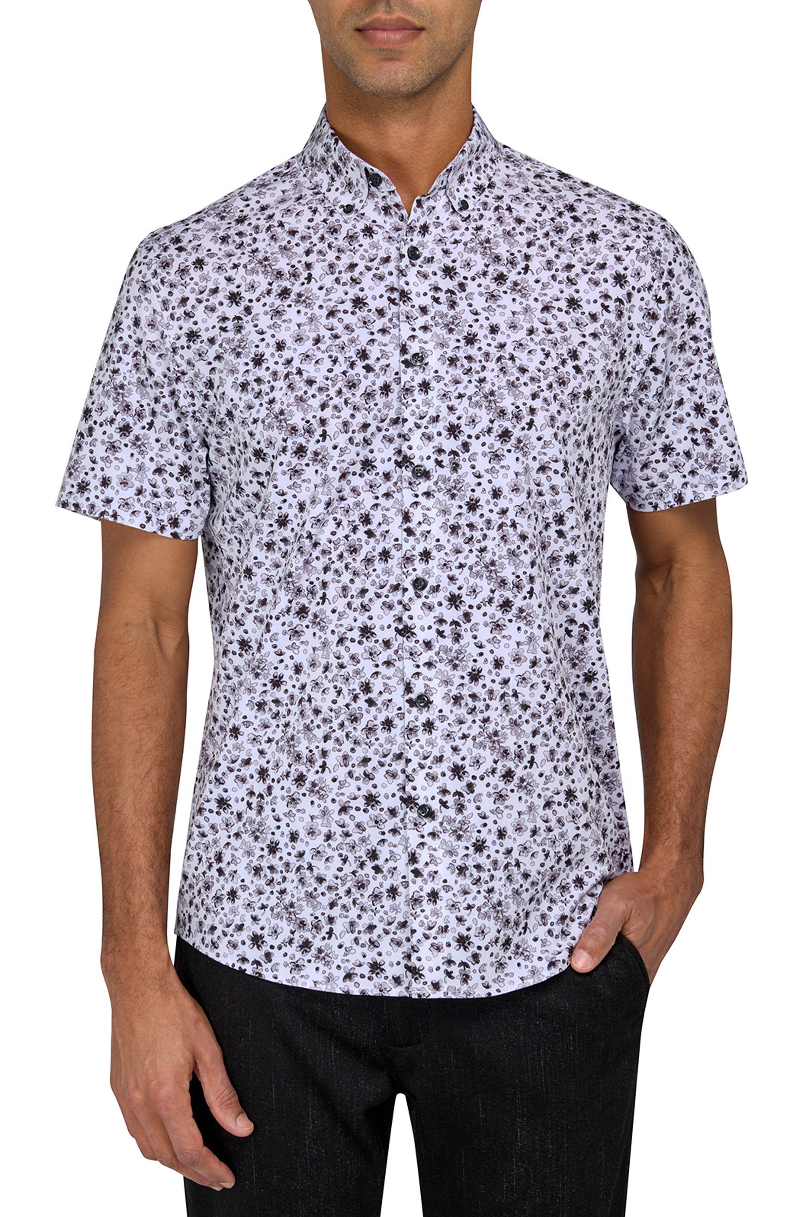 Brooklyn Brigade Abstract Floral Performance Shirt