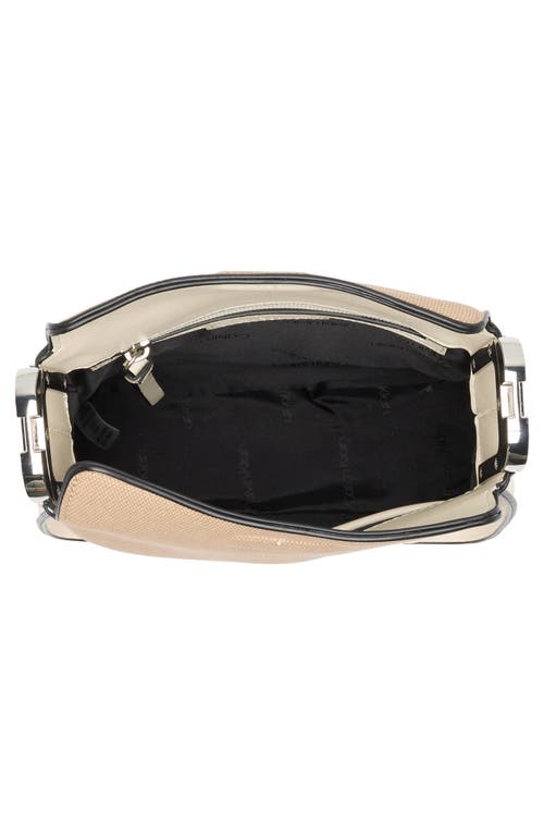 Calvin Klein Fay Whipstich Canvas Crossbody Bag In Wht/natural