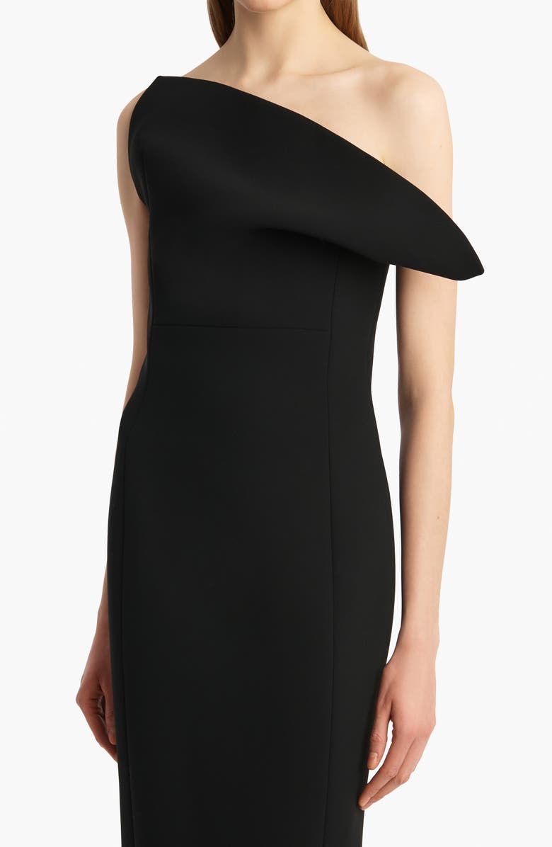 Khaite Cato Double Face Crepe Dress, Alternate, color, Black