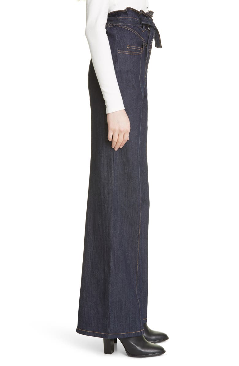 Cinq à Sept Wendy Paperbag Waist Wide Leg Jeans, Alternate, color,