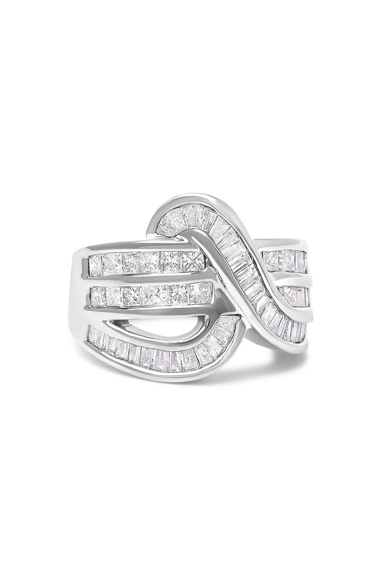 14K White Gold 2.0 Cttw Diamond Channel Set Bypass Ring, Main, color, White Gold
