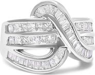 Haus of Brilliance 14K White Gold 2.0 Cttw Diamond Channel Set Bypass Ring
