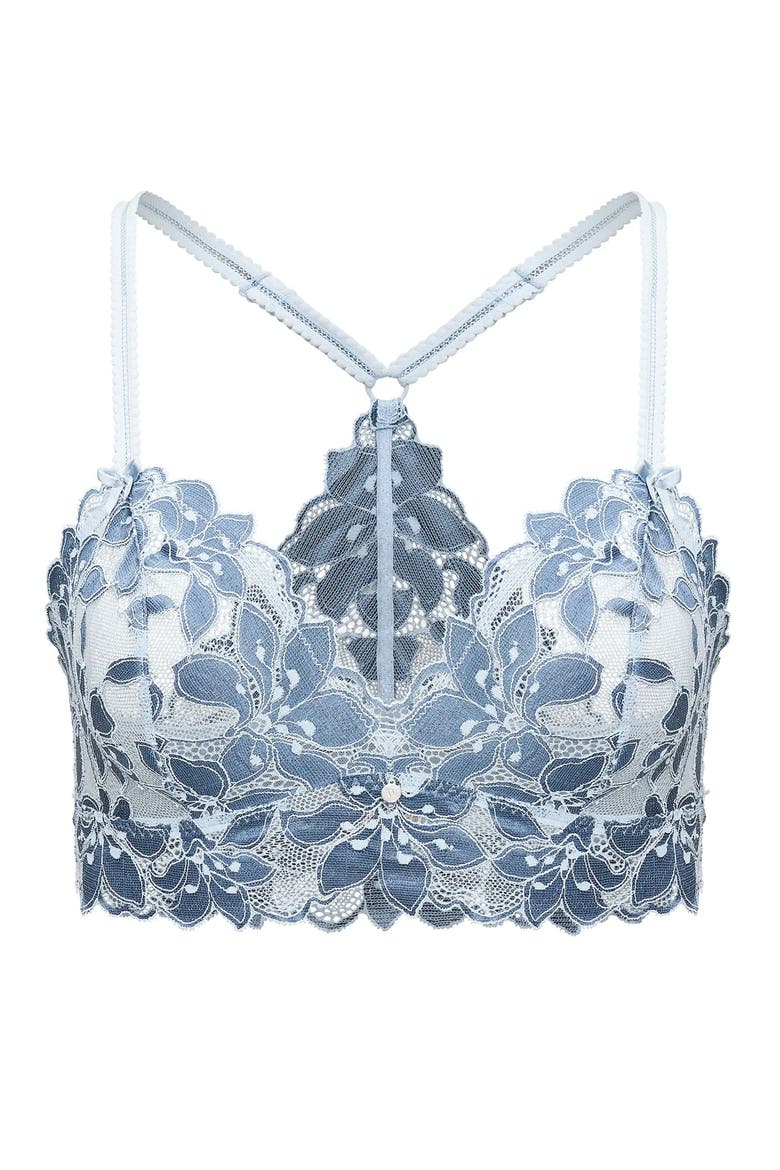 Harmonie Unlined Bralette Bra, Alternate, color, Medium blue