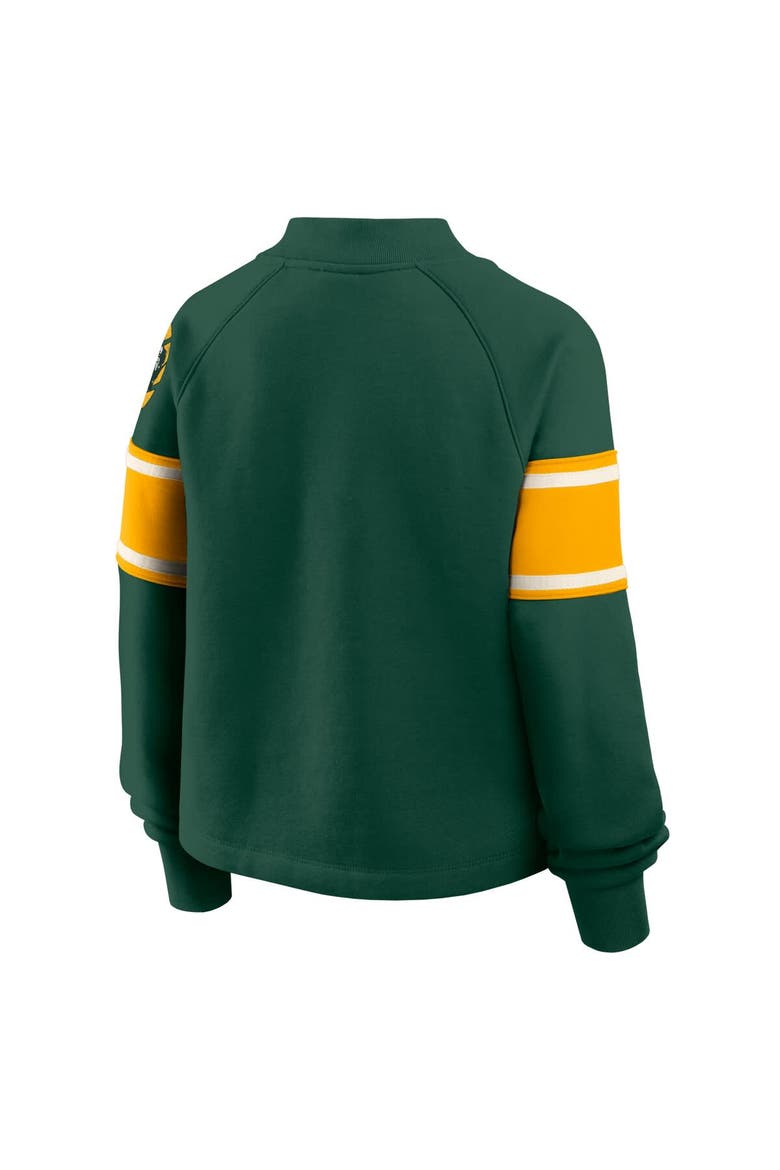 Women's Fanatics Green Green Bay Packers Oversized Hometown Toss Sweep Mock Neck Pullover, Alternate, color, Green