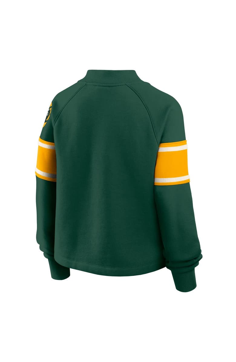 FANATICS Women's Fanatics Green Green Bay Packers Oversized Hometown Toss Sweep Mock Neck Pullover, Alternate, color, Green