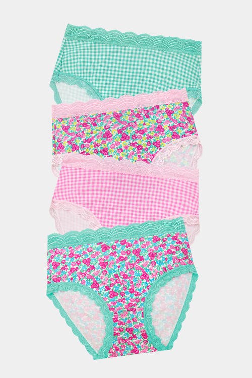 Stripe & Stare High Rise Knicker Four Pack In Multi