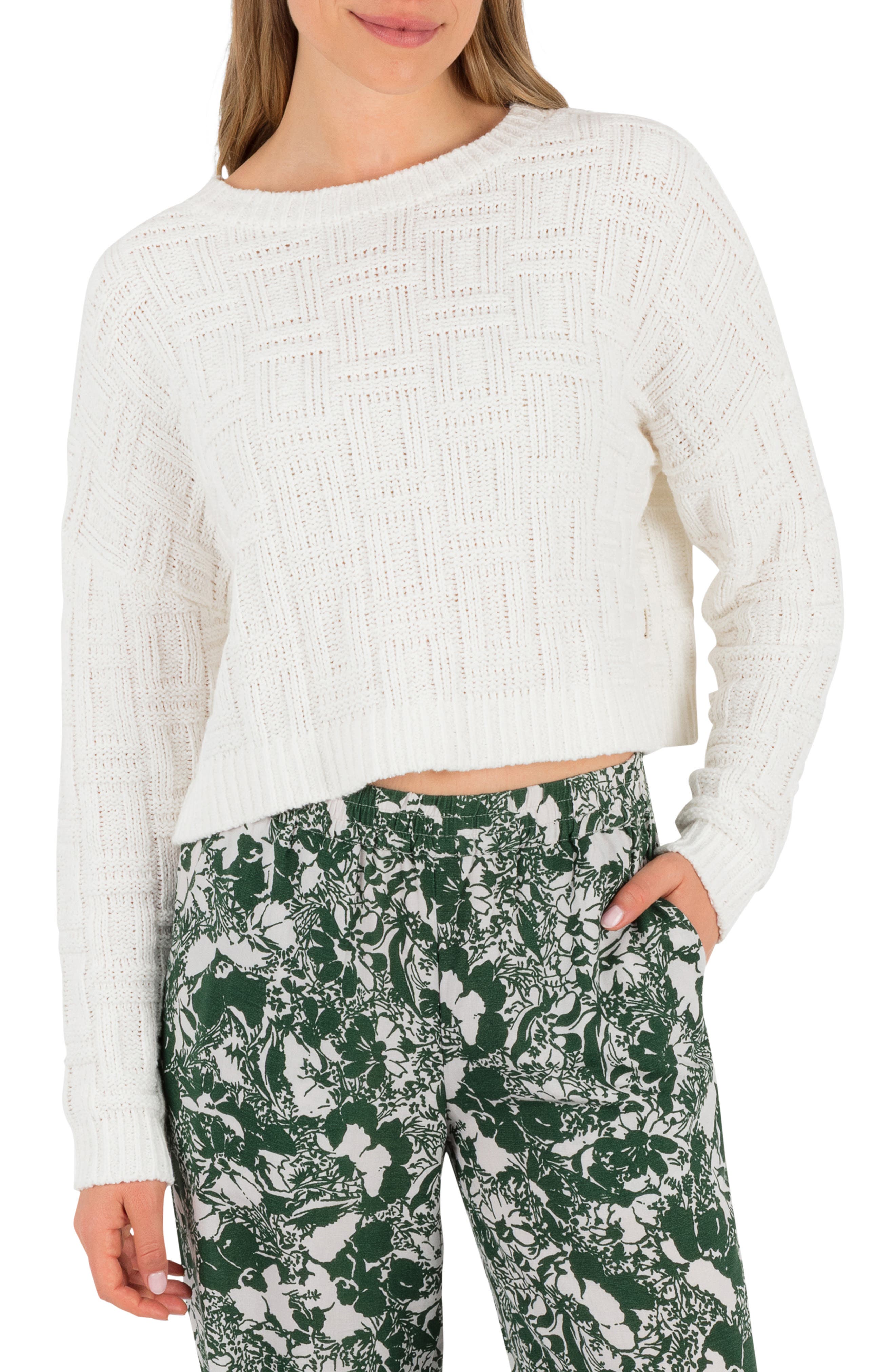 Hurley Park City Basketweave Crop Sweater