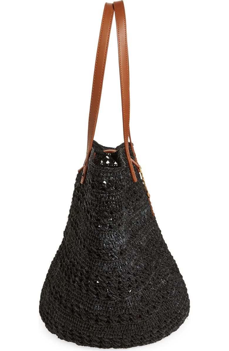 Saint Laurent Medium Panier Crochet Straw Tote, Alternate, color,