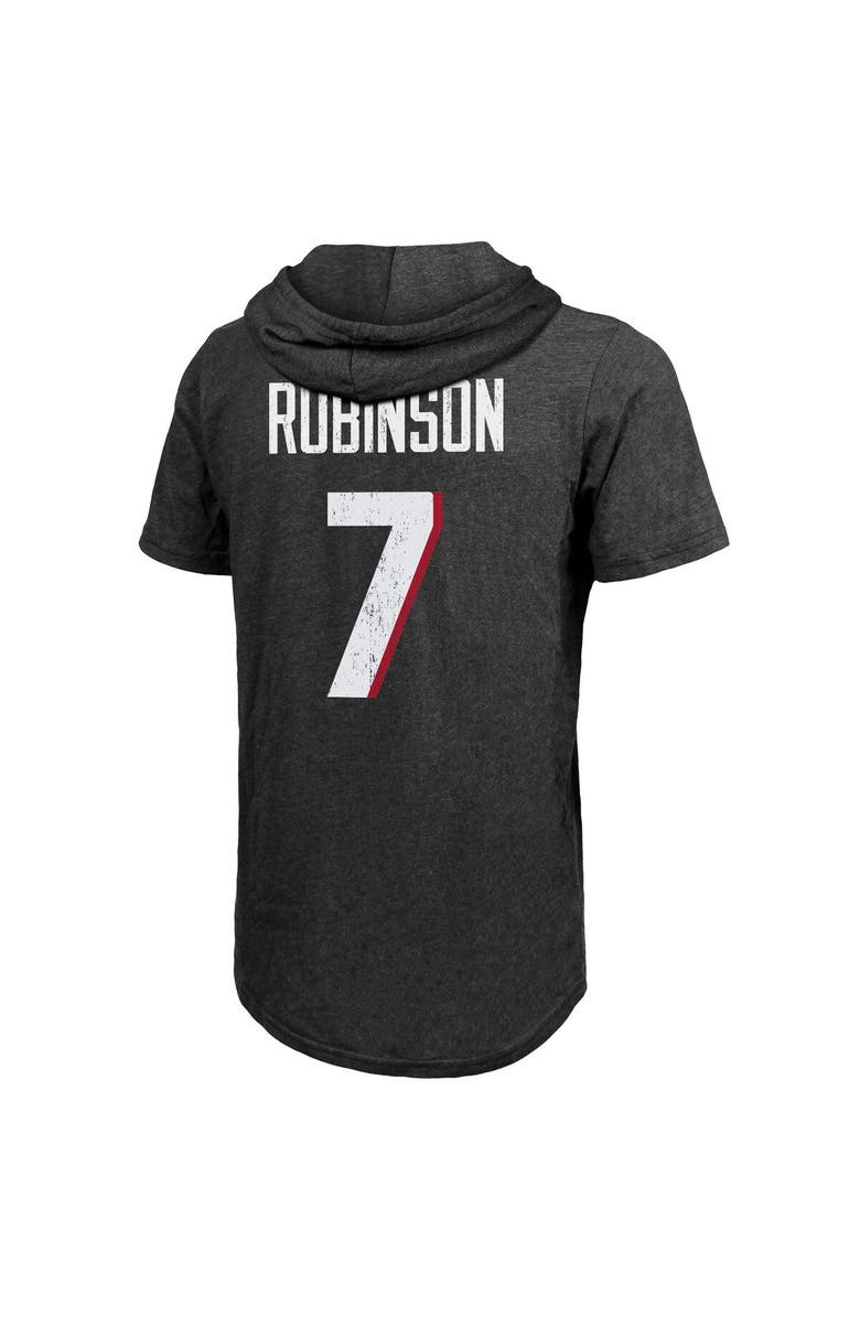Majestic Threads Men's Majestic Threads Bijan Robinson Black Atlanta Falcons Player Name & Number Tri-Blend Slim Fit Hoodie T-Shirt, Alternate, color, 