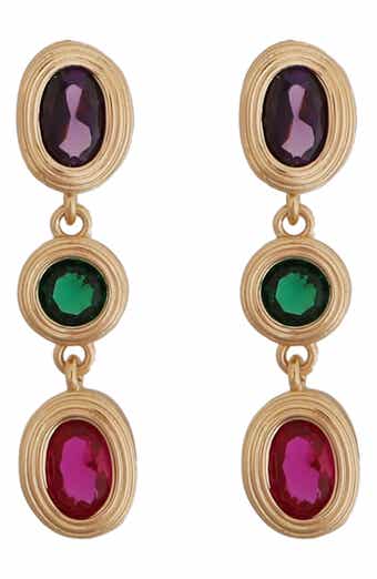Panacea Multicolor Crystal Linear Drop Earrings