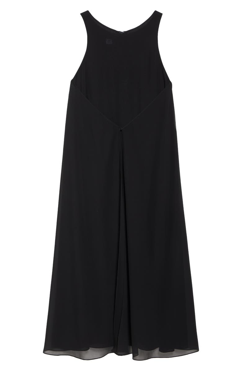 Emporio Armani Techno Sleeveless Maxi Dress, Alternate, color, Solid Black