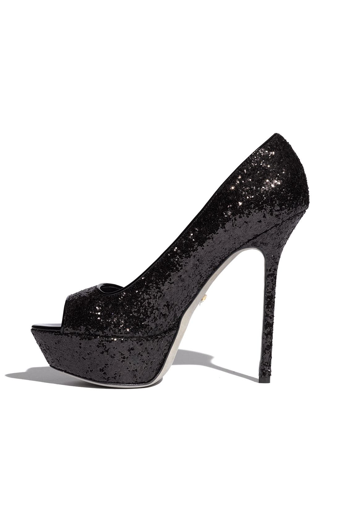 'Boston' Peep Toe Pump, Alternate, color, NERO