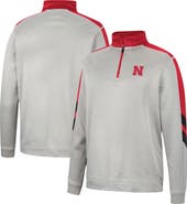 COLOSSEUM Men's Colosseum Gray/Scarlet Nebraska Huskers Bushwood Fleece Quarter-Zip Jacket