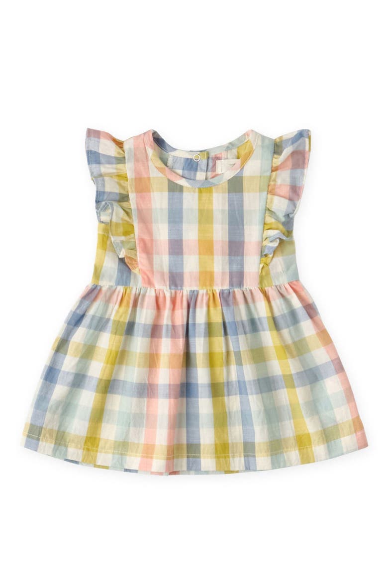 Kids' Checkmate Flutter Sleeve Organic Cotton Dress, Main, color, PICNIC