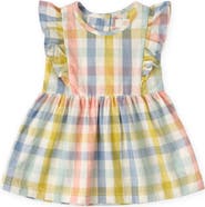 Pehr Kids' Checkmate Flutter Sleeve Organic Cotton Dress