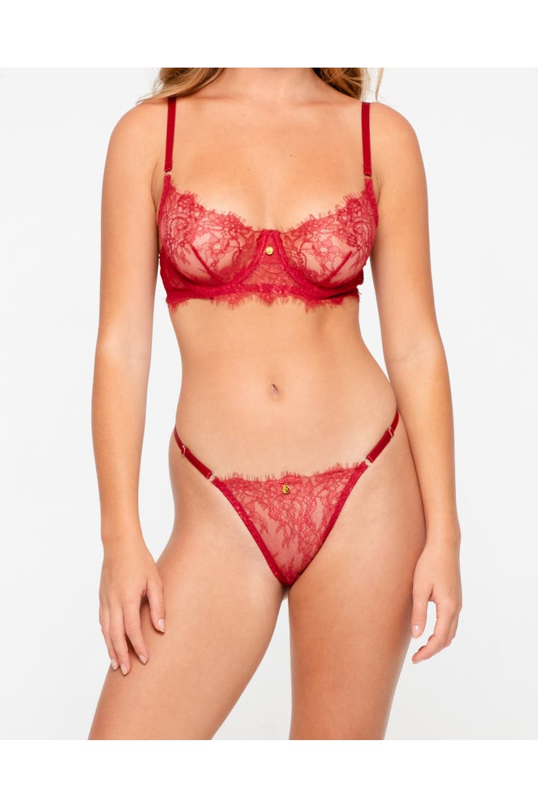 Rita Lace Lingerie Set, Alternate, color, Red