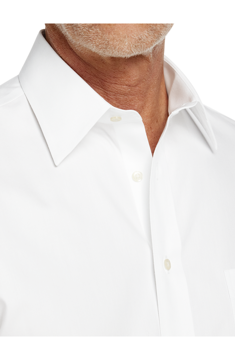 Paul Fredrick Non-iron Cotton Pinpoint Solid Point Collar Short Sleeve Dress Shirt, Alternate, color, White