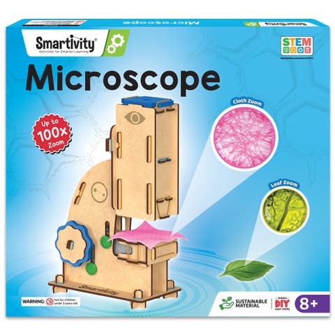 Microscope Diy Science Toy, Stem Building Set, Ages 8+