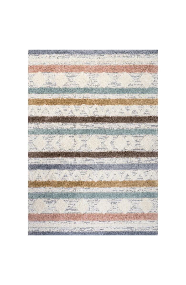 JONATHAN Y Faiza Moroccan Striped Geometric High-Low Area Rug, Main, color, Multi/Cream