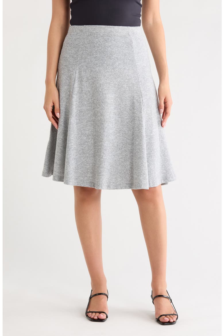 Flared Pull-On Midi Skirt, Main, color, GREY