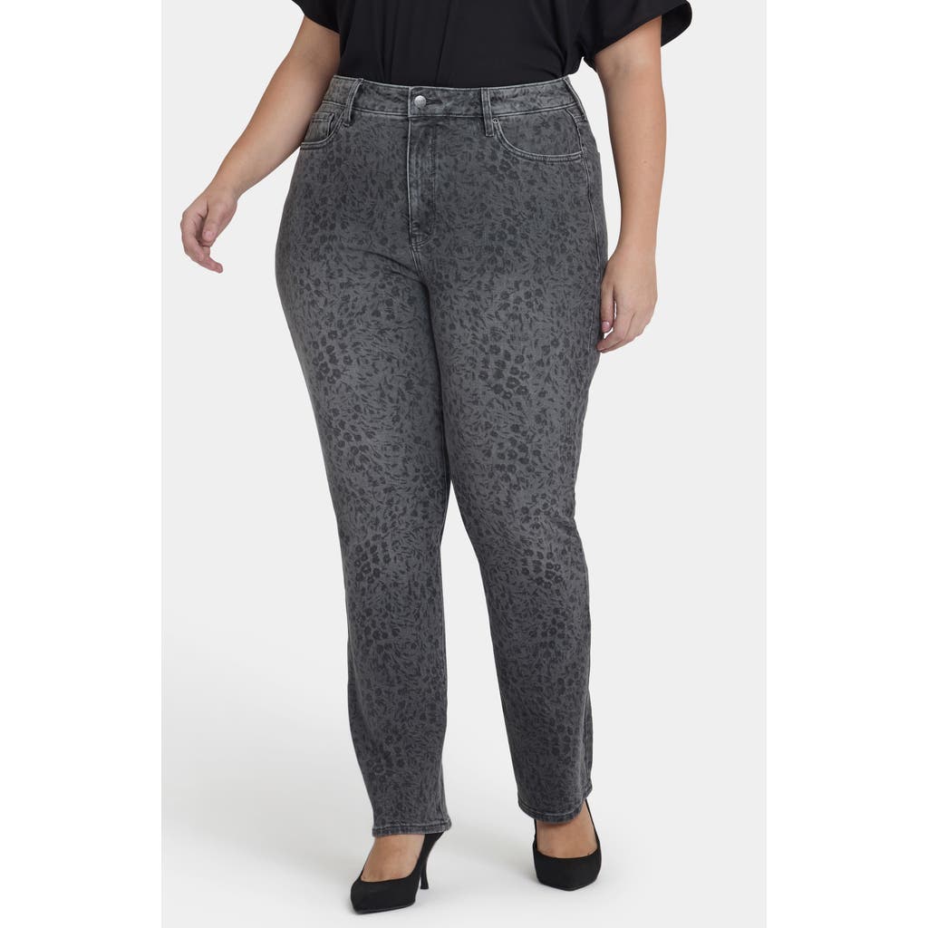 Nydj Marilyn High Waist Straight Leg Jeans In Black