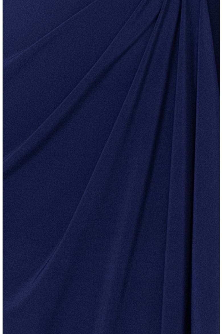 Ruffle Long Sleeve Sheath Gown, Alternate, color, NAVY