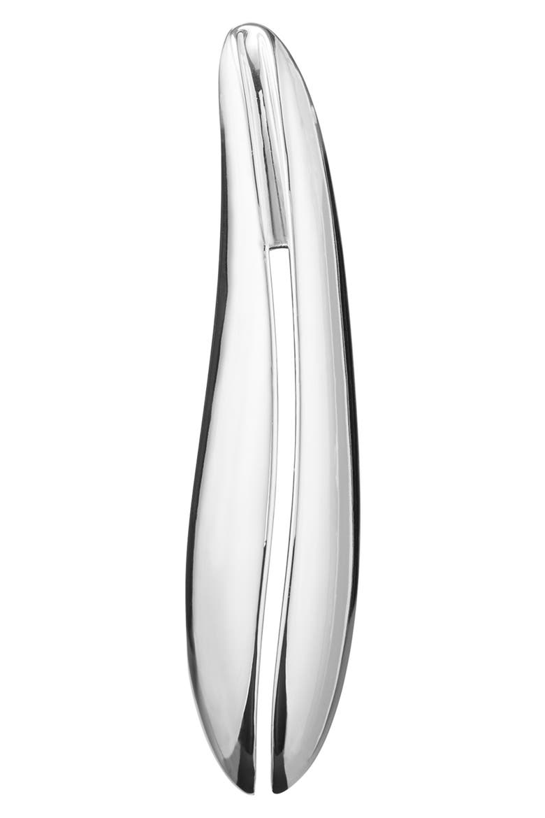 Elongated Wave Drop Clip-On Earrings, Alternate, color, LIGHT SILVER