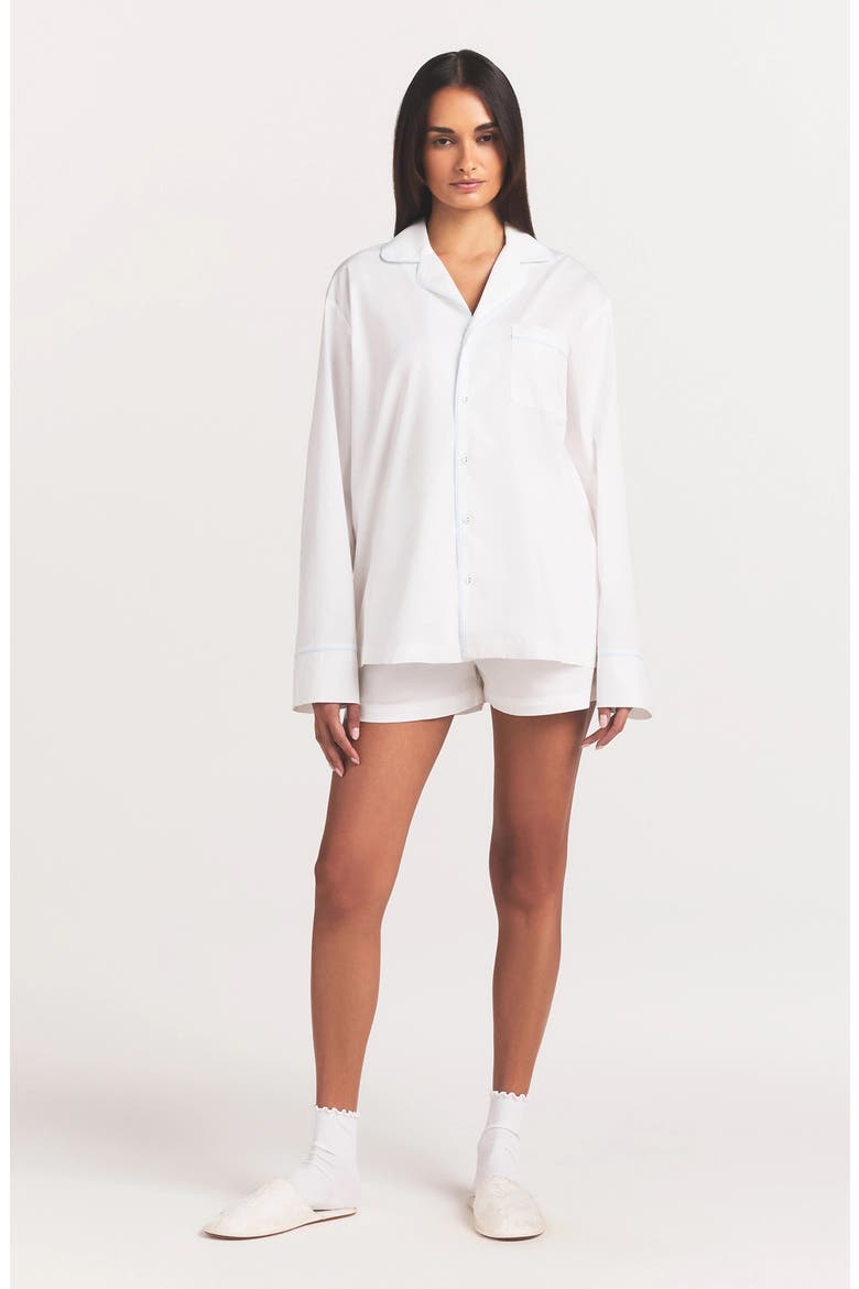 Cotton Poplin Boxer Sleep Set, Alternate, color, SNOW CONTRAST