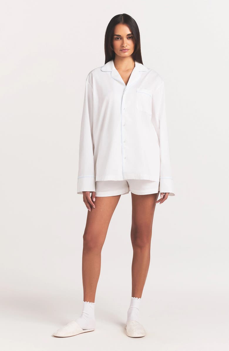 SKIMS Cotton Poplin Boxer Sleep Set, Alternate, color, Snow Contrast