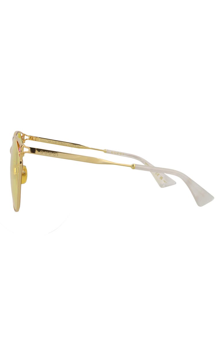 Gucci 62mm Novelty Round Sunglasses, Alternate, color, Gold Gold Yellow