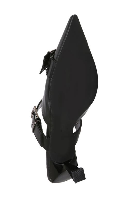 Berness Archer Pointed Toe Kitten Heel Mule In Black