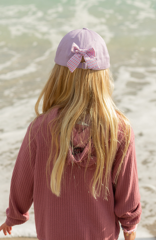 Bits & Bows Rainbow Unicorn Twill Bow Baseball Hat In Purple