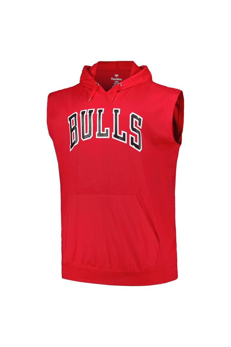 Men's Fanatics Branded Red Chicago Bulls Big & Tall Jersey Muscle Pullover Hoodie, Alternate, color, Red