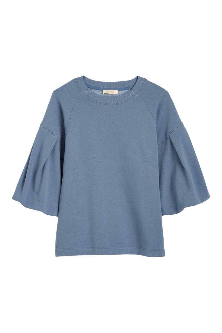 Puff Sleeve Sweatshirt T-Shirt, Alternate, color, TEAPOT BLUE