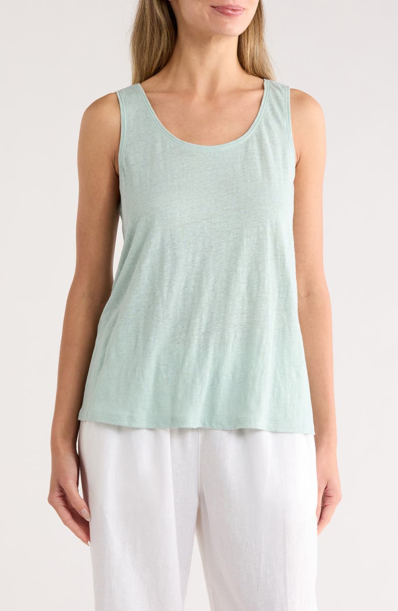 Eileen Fisher Organic Linen Tank, Main, color, Absinthe