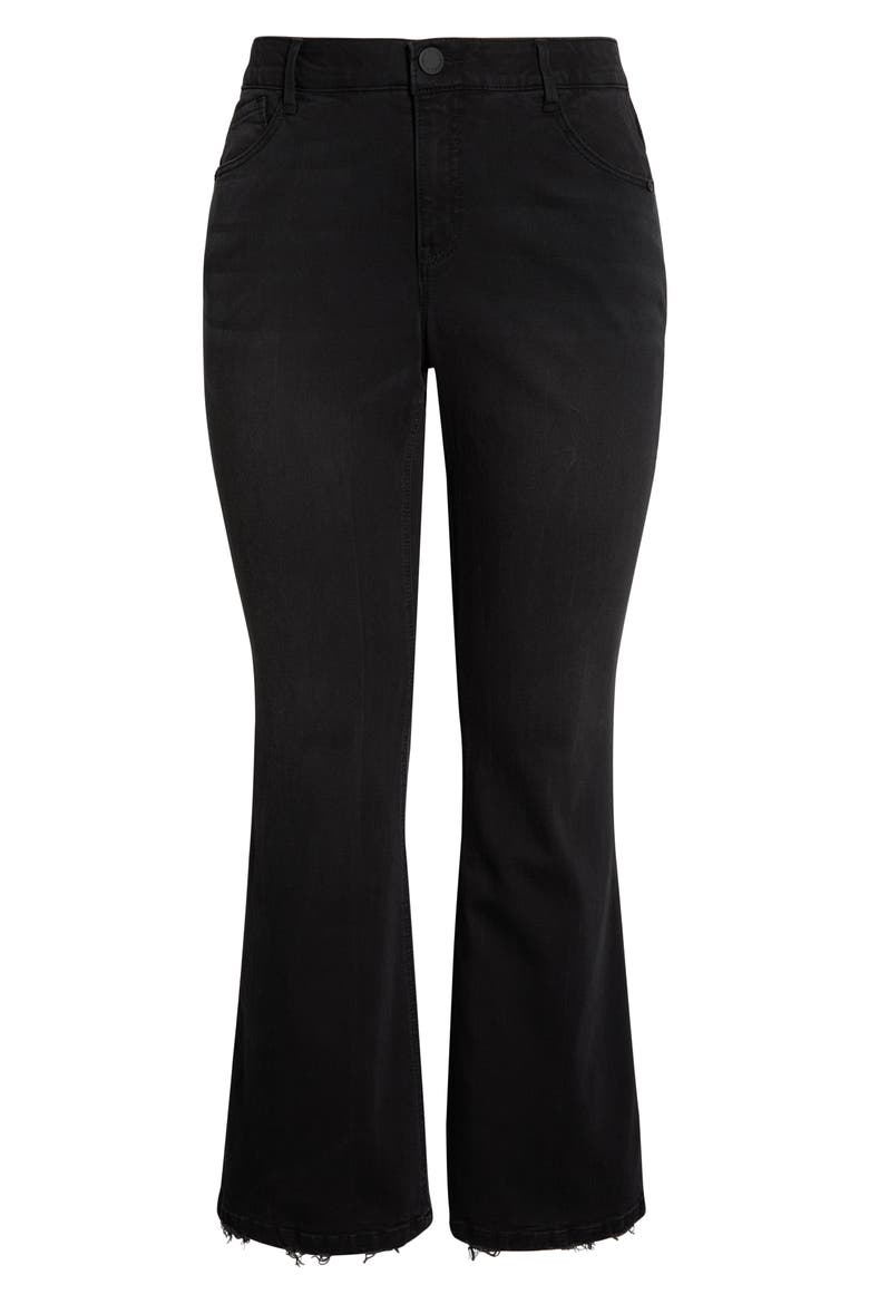 Madison High Waist Distressed Hem Baby Bootcut Jeans, Alternate, color, WASHED BLACK
