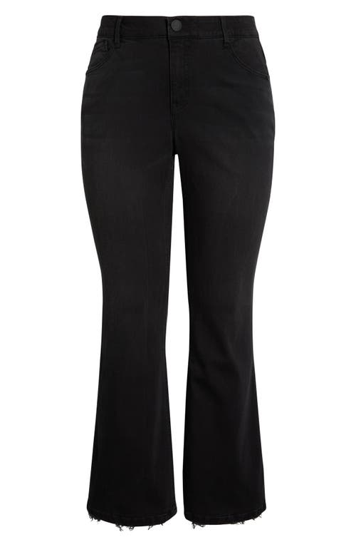 Wit & Wisdom Madison High Waist Distressed Hem Itty Bitty Bootcut Jeans In Black