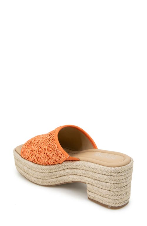 Reaction Kenneth Cole Elissa Platform Sandal In Orange Raffia