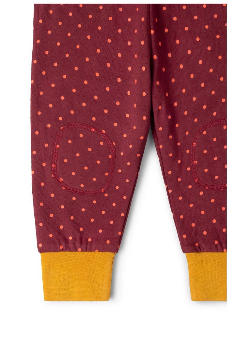 Kids' Polka Dot Organic Cotton Joggers, Alternate, color, BROWN