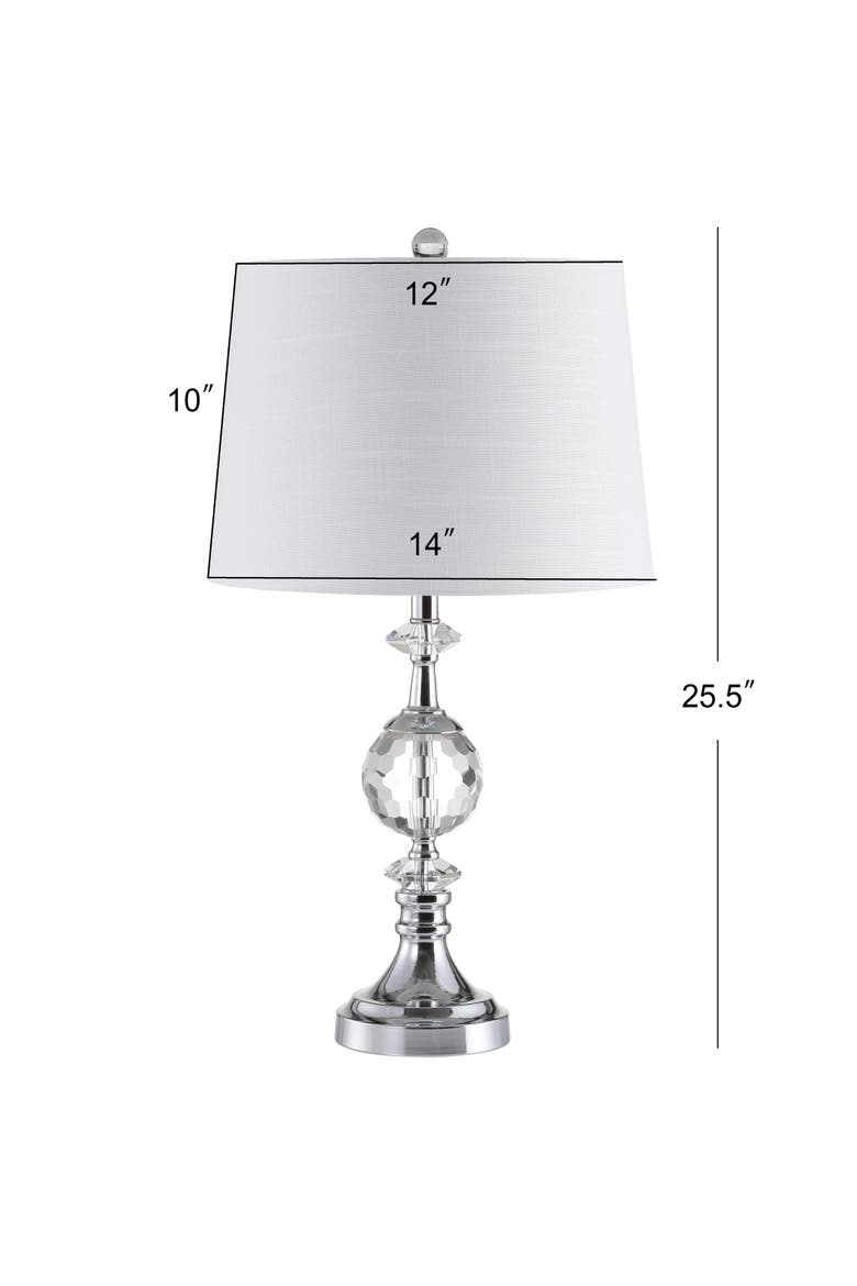 Channing 25.5" LED Crystal/Metal Table Lamp, Clear/Chrome, Alternate, color, Clear/Chrome